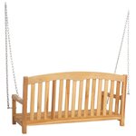 vidaXL Banc Balançoire 114 x 61 x 61 5 cm Bois de teck massif Naturel