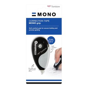Roller correcteur MONO grip - 5 mm x 10 m noir/gris x 6 TOMBOW