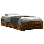 vidaXL Cadre de lit sans matelas chêne fumé 90x190cm bois d'ingénierie