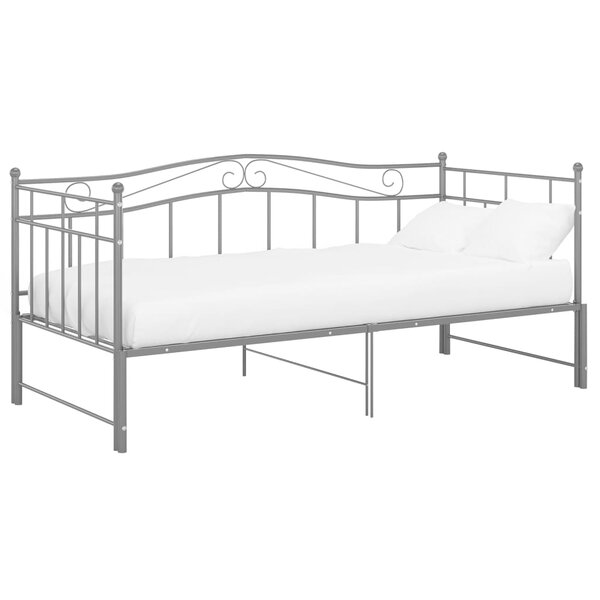 vidaXL Cadre de canapé-lit extensible sans matelas gris métal 90x200cm