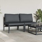 vidaXL Mobilier de jardin avec coussin avec oreiller Anthracite Acier