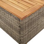 vidaXL Table de jardin gris 45x45x37 cm résine tressée et bois acacia