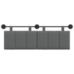 vidaXL Tête de lit suspendue Gris foncé Tissu