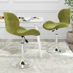 vidaXL Chaises pivotantes à manger lot de 2 Vert clair Velours