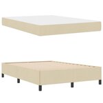 vidaXL Lit à ressorts avec matelas Crème 140 x 190 cm tissu