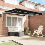 vidaXL Auvent Rétractable Noir 300 x 250 cm Tissu et Aluminium