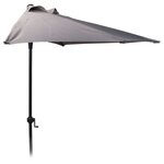 ProGarden Parasol 250 cm Demi-rond Gris clair