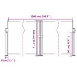 vidaXL Auvent latéral rétractable marron 140x1000 cm