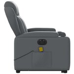vidaXL Fauteuil inclinable de massage électrique gris similicuir