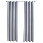 vidaXL Rideaux occultants avec anneaux en métal 2 Pièces Gris 140x245 cm