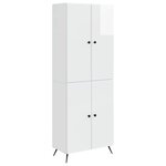 vidaXL Ensemble de Meubles 2 Pièces Blanc brillant Bois d'ingénierie