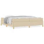 vidaXL Lit à ressorts avec matelas Blanc et crème 200 x 200 cm tissu