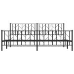 vidaXL Cadre de lit métal sans matelas avec pied de lit noir 200x200cm