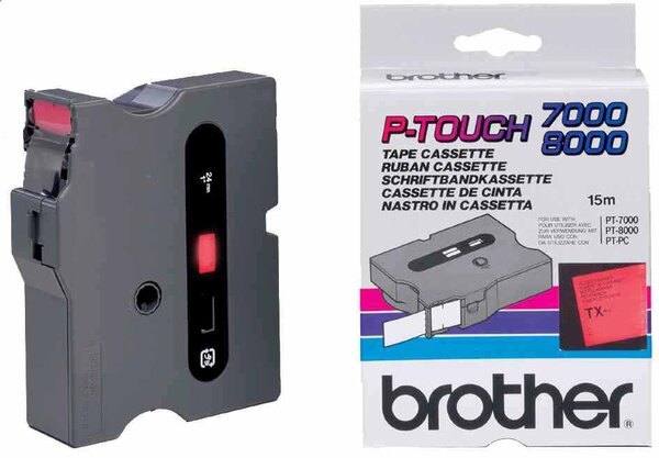 Cassette ruban tx noir/blanc 9mmx15m tx221 brother