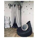 Pouf à pompon gris