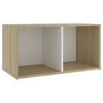 vidaXL Meuble TV blanc et chêne sonoma 72x35x36 5 cm bois d’ingénierie