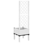 vidaXL Jardinière avec treillis blanc 40x40x142 cm PP