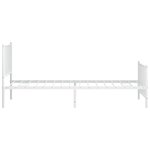 vidaXL Cadre de lit métal avec tête de lit/pied de lit blanc 100x200cm