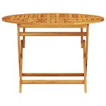 Set de salle à manger de jardin 5 pièces en bois massif d'acacia