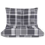 vidaXL Coussins de palette lot de 2 motif à carreaux gris tissu