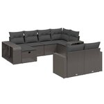 vidaXL Salon de jardin 10 Pièces avec coussins noir résine tressée