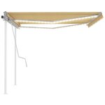 vidaXL Auvent manuel rétractable avec LED 4 5x3 m Jaune et blanc