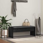 vidaXL Banc d'entrée avec coussin Chêne noir 103 x 38 x 40 cm