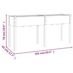 vidaXL Jardinière avec doublure marron 161x45x76 cm bois massif sapin