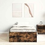 vidaXL Cadre de lit sans matelas chêne fumé 75x190 cm