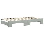 vidaXL Lit de jour et gigogne et matelas gris clair 100x200 cm velours