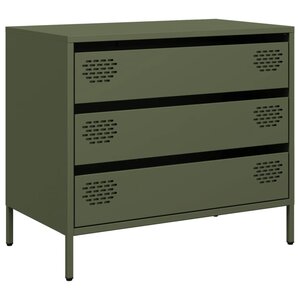 vidaXL Buffet vert olive 68x39x58 5 cm acier laminé à froid