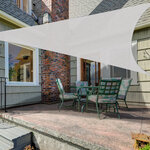 Voile d'ombrage triangulaire grande taille 4 x 4 x 4 m polyester imperméabilisé haute densité 160 g/m² gris