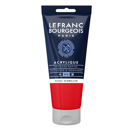 Peinture acrylique en tube rouge vermillon 80ml lefranc & bourgeois