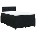 vidaXL Sommier à lattes de lit avec matelas Noir 120x200 cm Velours