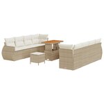 vidaXL Ensemble de canapé de jardin 11 Pièces Beige et crème Grand