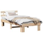 vidaXL Cadre de lit avec tête de lit Naturel 100 x 200 cm Pin massif