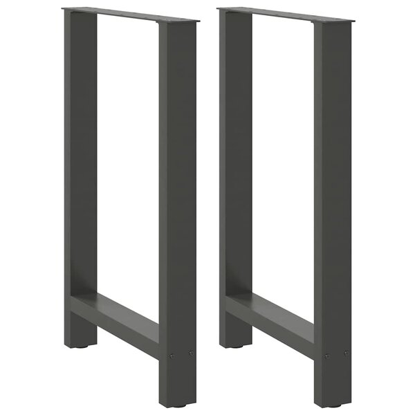 vidaXL Pieds de table de bar Anthracite 2 pièces 60 x (90-91) cm Acier