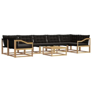vidaXL Ensemble de canapés d'extérieur 8 pc Blanc et noir