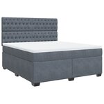 vidaXL Sommier à lattes de lit et matelas Gris foncé 180x200cm Velours