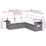 vidaXL Salon de jardin 5 Pièces avec coussins noir résine tressée