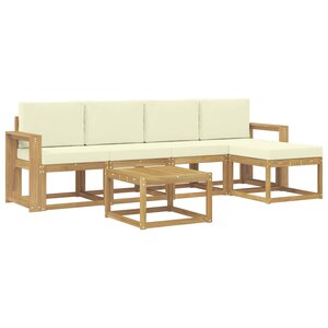 vidaXL Ensemble de canapés d'extérieur 6 Pièces Blanc et crème