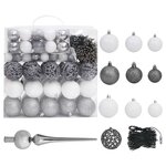 Vidaxl arbre de noël artificiel led et boules et pommes de pin 240 cm