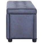 Banquette pouf tabouret meuble pouf de rangement 87 cm gris synthétique daim 3002129