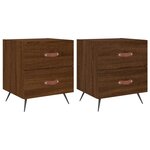 vidaXL Tables de chevet 2 Pièces chêne marron 40x35x47 5 cm