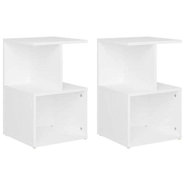 vidaXL Tables de chevet 2 Pièces blanc 35x35x55 cm bois d'ingénierie