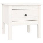 vidaXL Table d'appoint Blanc 50x50x49 cm Bois massif de pin