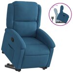 vidaXL Fauteuil inclinable bleu velours