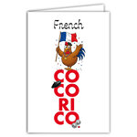 69-4504 Carte French Cocorico Coq Fier Vainqueur Drapeau Bleu Blanc Rouge Béret Pétanque Clichés français Illustration Humoristique French Touch - Avec Enveloppe 12x17cm - Fabrication française