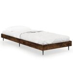 vidaXL Cadre de lit chêne fumé 75x190 cm bois d'ingénierie