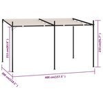 vidaXL Belvédère avec toit rétractable 400x300x233 cm Crème